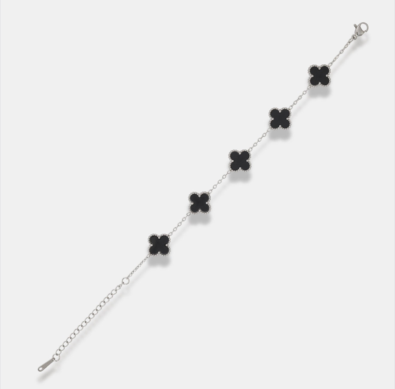 Siyah Yoncalı Gümüş VanCleef